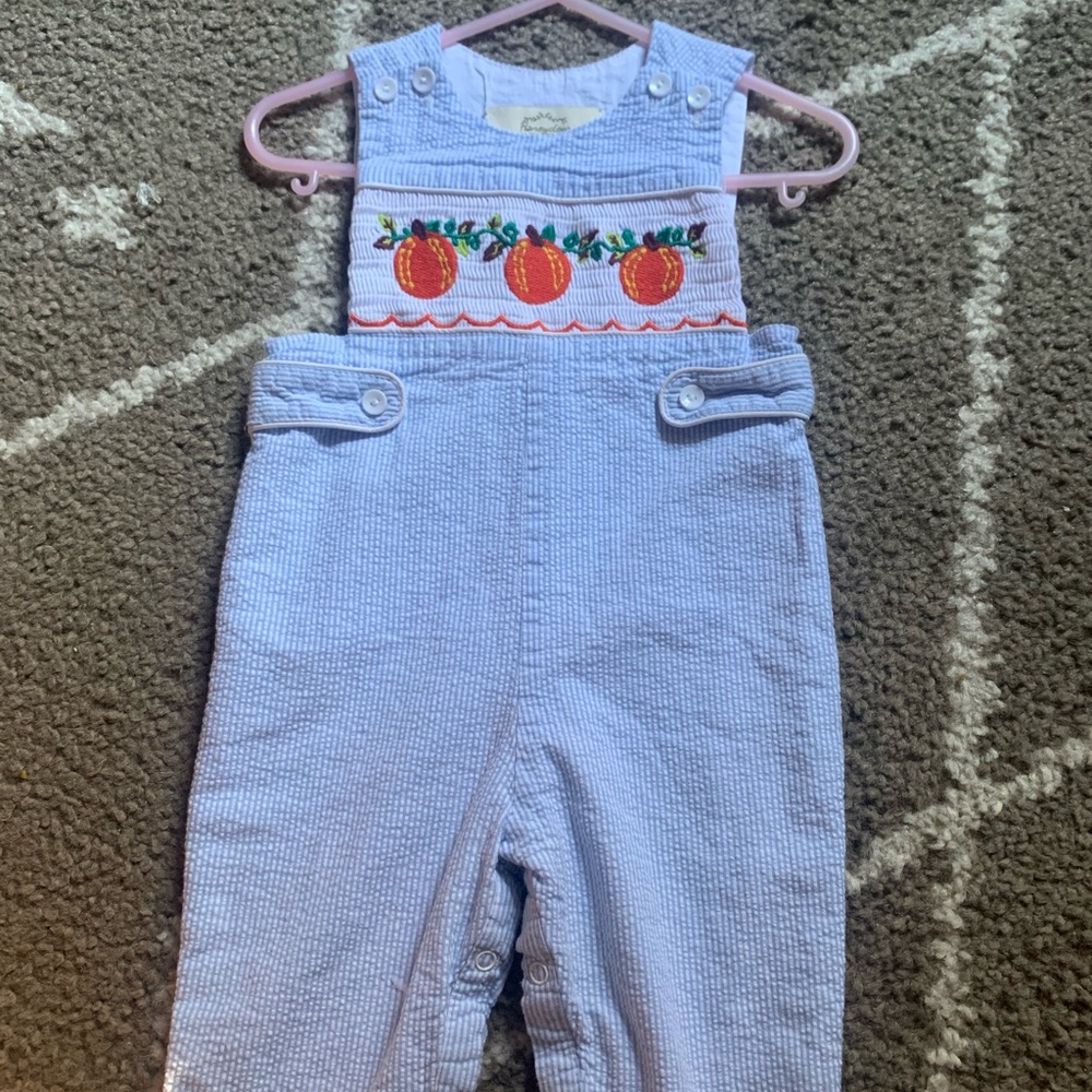Smocked boys overalls